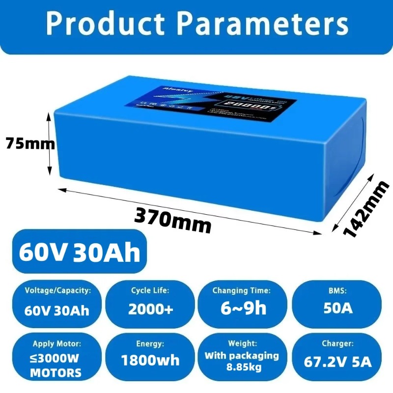 Литиевая аккумуляторная батаре – обзор и цена 60V 30Ah 21700 Battery Pack