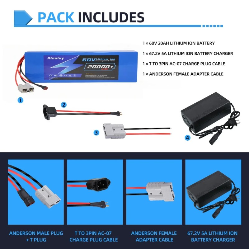Литиевая аккумуляторная батаре – обзор и цена 60V 30Ah 21700 Battery Pack
